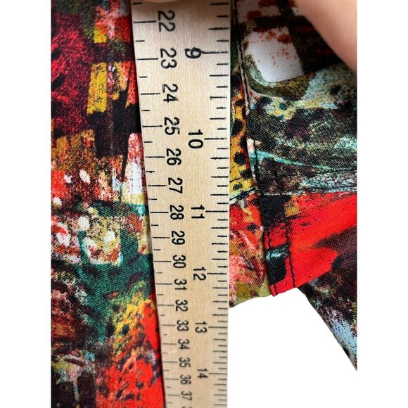 (NWT) Soft Surroundings Straight leg Ankle pants M red watercolor - Picture 6 of 10